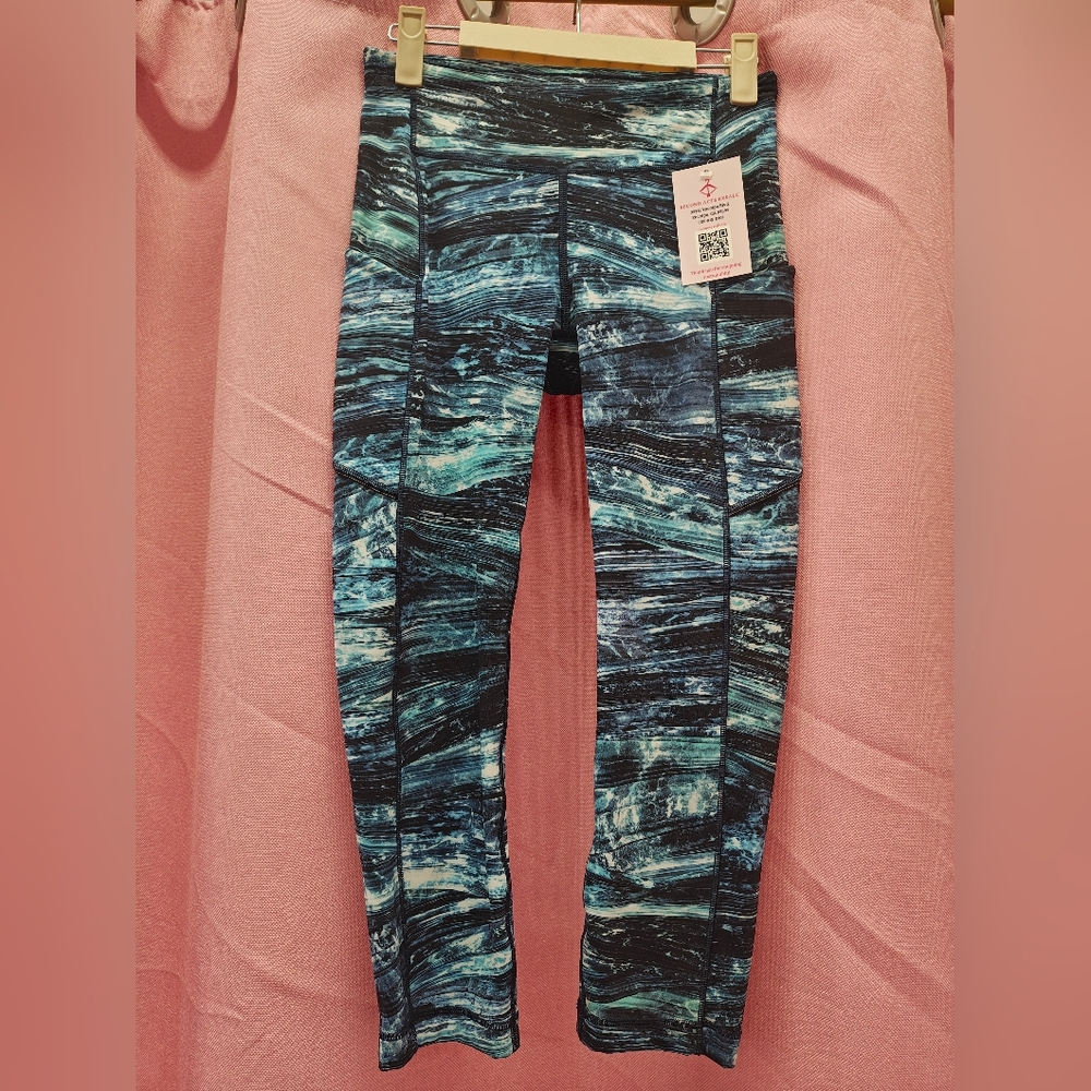Lululemon Blue Print Leggings Sz 4
